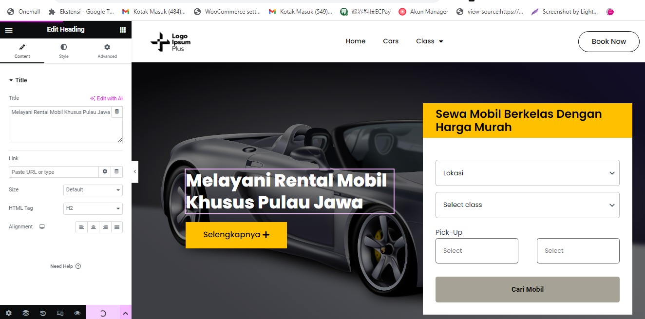Kursus Website Rental ( Booking )Mobil Menggunakan WordPress + Crocoblock )